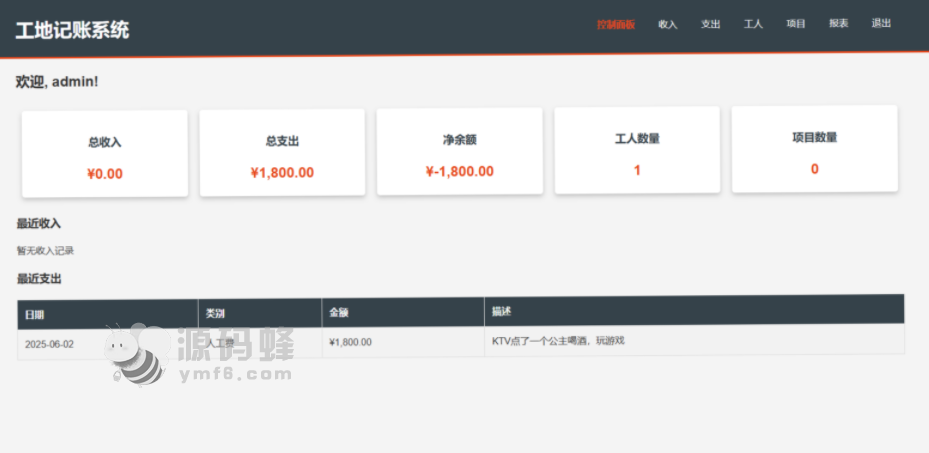 工程行业专属员工记账系统